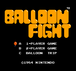 Balloon Fight title screen for Famicom